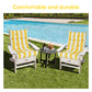 2 Piece High Back Patio Chair Cushion Set, Tufted Adirondack And Rocking Chair Cushions