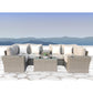 Outdoor Wicker Sectional With Weather Resistant Cushions And Table