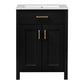 Bathroom Vanity Combo With Ceramic Sink, Luxurious Space-Saving Vanity, 2 Soft Close Doors