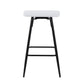 Lachlan - Set of 2 - 16" White Faux Leather Fixed-Height Counter Stools with Black Steel Frame