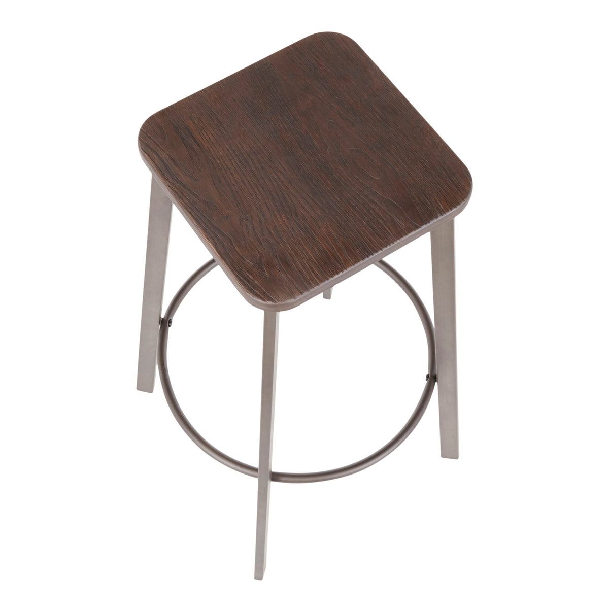 Clara - Industrial Square Barstool (Set of 2) - Espresso