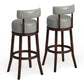 Sherly - Set of 2 - 30" Swivel Bar Stools - Dark Oak Solid Wood - Dark Gray Leatherette - Transitional Design for Dining Room