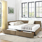 Storage Upholstered Tufted Bed Frame With Backrest And Armrests