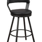 Caspian - Set of 2 - 28" Black Faux Leather Swivel Bar Stools with High Back