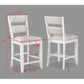 Suzanna - Set of 2 - 24" White Counter Stools with Ladder Back and Cream Cushioned Seats