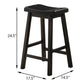 Soretta - Set of 2 -24" – 5- Black  Counter Stool Piece Farmhouse Dining Set with Saddle Stools