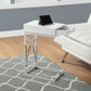 Accent Table, C - Shaped Glossy Contemporary & Modern - White