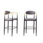 Upholstered Bar Stool With Ergonomic Design (Set of 2)