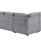Nyhan - Upholstered Corner Sectional With Pull Out Loveseat And Storaged Chaise