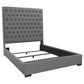 Copper - Queen Panel Bed With Button Tufted Headboard - Gray