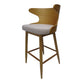 Coastal Breeze - Set of 2 - 31" Light Beige Upholstered Mid-Century Bar Chairs with Rubberwood Frame (23"W x 21"D)