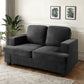 Modern Loveseat, Comfortable 2 Seater Couch With Deep Seating, Loose Back Cushions, Wide Arms