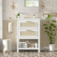 Modern Bathroom Vanity With Integrated Sink, Cabinet With 1 Deep Drawer And 1 Tip-Out Drawer