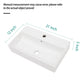 Modern Ceramic Rectangular Wall Mounted Bathroom Sink With Faucet Hole & Overflow