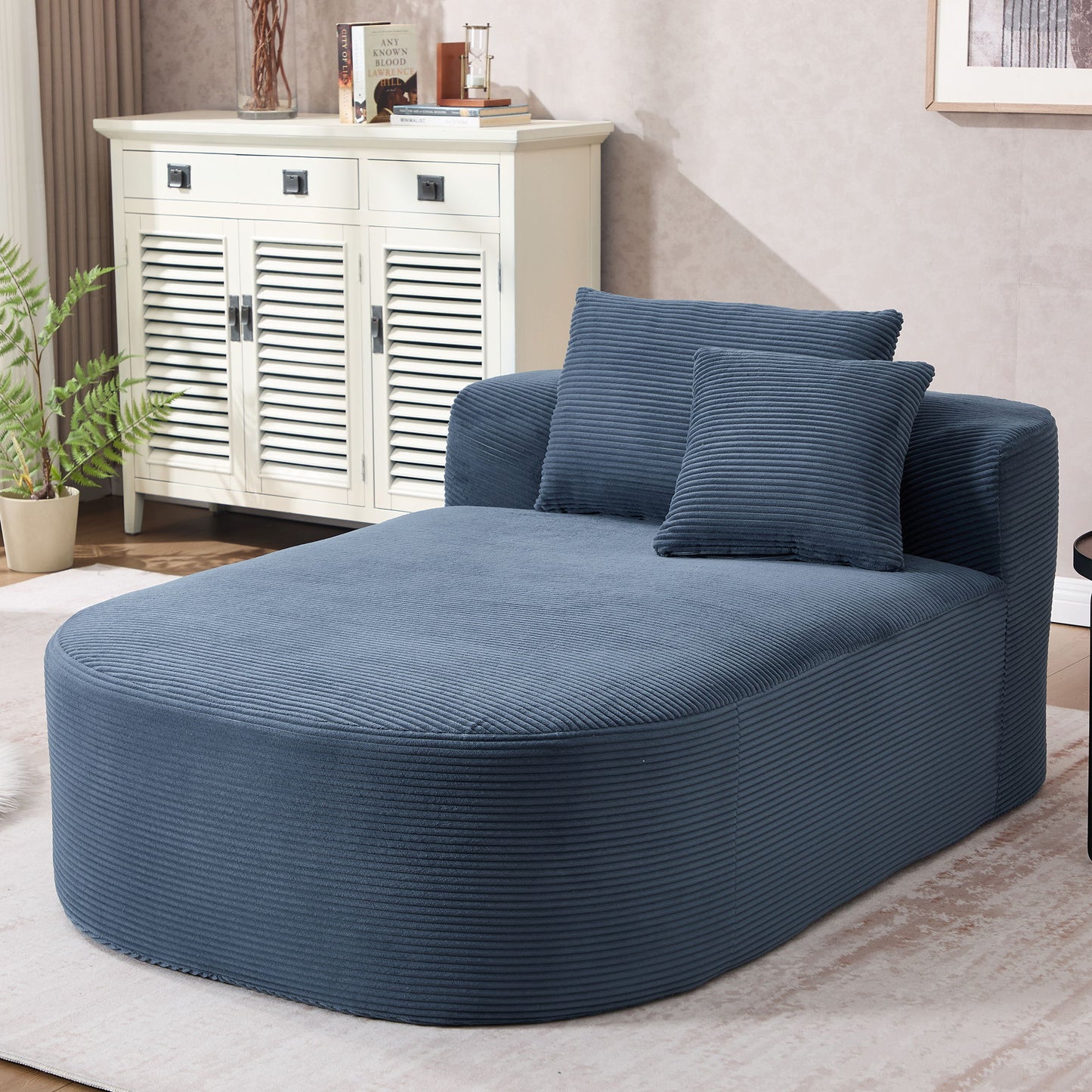 Oversized Chaise Lounge Sofa Bed With Deep Seat And Soft Pillows