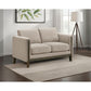 Fisher - Upholstered Panel Arm Loveseat - Taupe