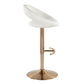 Posh - Contemporary / Glam Adjustable Barstool With Swivel With Rounded T Footrest (Set of 2)