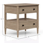 Open Nightstand With 2 Drawers