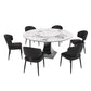 Round Dining Table & 6 Chairs Set - Silver