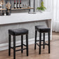 Hazelwood - Set of 2 - 29" Black Faux Leather Counter Height Stools - Backless Farmhouse Design - Comfortable Bar Chairs for Kitchen