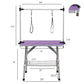 Folding Dog Pet Grooming Table Stainless Steel Frame Rubber Mat On Board With Adjustable Arm And Clamps Pet Dog Cat Grooming Table