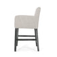 Sheldon - Set of 2 - 26" Upholstered Counter Stools with Light Gray Fabric and Rubberwood Frame