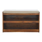 Pull Out Shoe Bench - Chestnut / Mud Linen