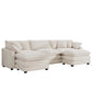 Modern Oversized Modular Cushion Sofa With Ottoman, Low Back, Deep Seating Sofa Set