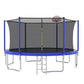14Ft For Kids Children With Safety Enclosure Net Outdoor Backyards Large Recreational Trampoline - Blue