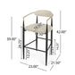 Upholstered Bar Stools With Backs For Kitchen Island (Set of 2)