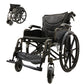 Lightweight Foldable Nursing Wheelchair For Adults Double X Force Support, 300Lbs Capacity, Breathable Cushion & Anti Backflip Design With Tires, Adjustable Seat Belt, Quick Release Wheels - Gray