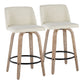 Toriano - Contemporary Fixed Height Counter Stool Swivel & Round Footrest (Set of 2)