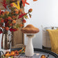 Mushroom Holiday Ornament, For Harvest Festival Fall Festival & Thanksgiving Table Decorations (Set of 2) - Beige / Orange
