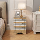 Nightstand With 3 Drawers, Bedside Table For Bedroom - Silver