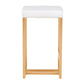 Mirel - Set of 2 - 26" Velvet Counter Stools with Gold Frame and White Cushion