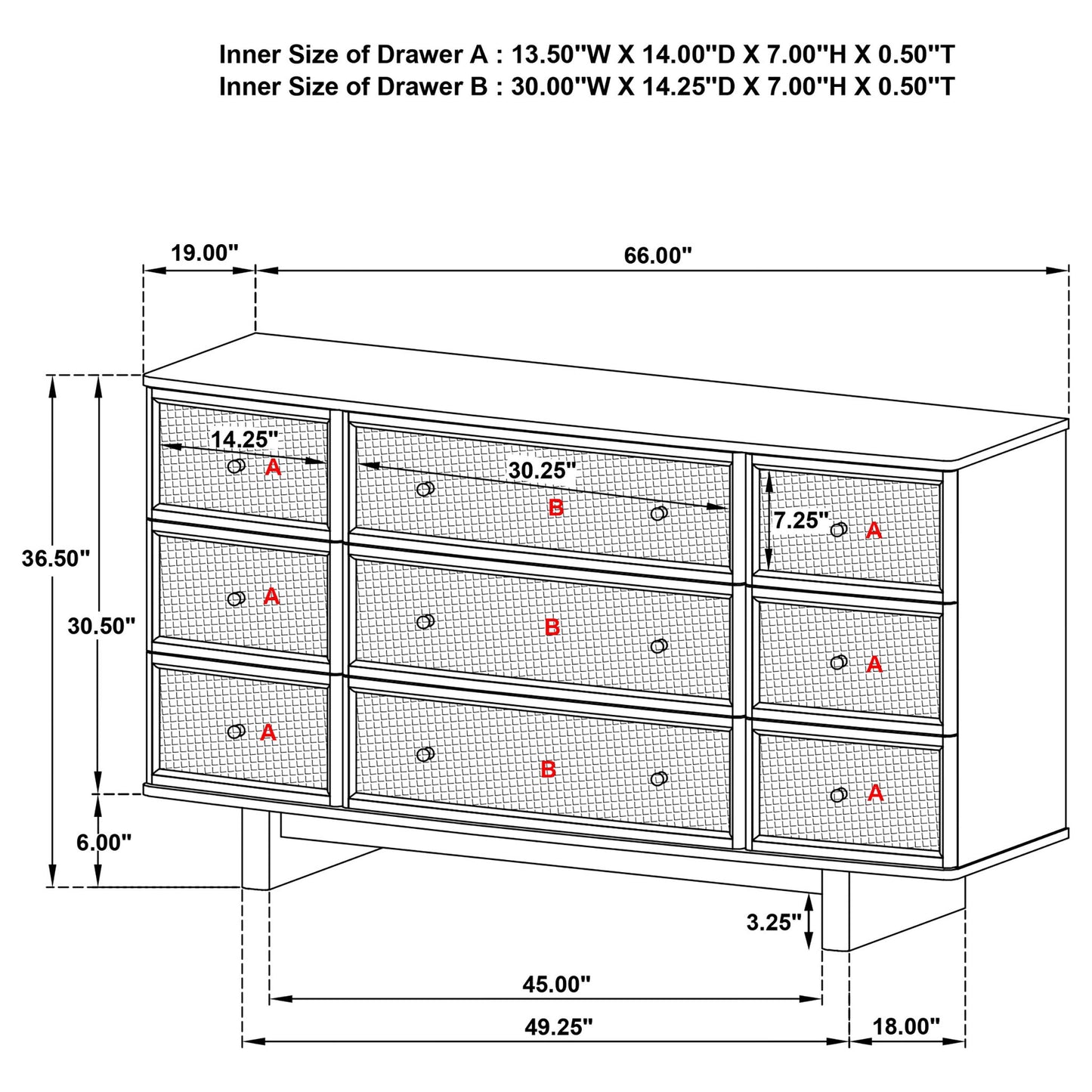 Kimpton - 9 Drawer Dresser Cabinet - Beige