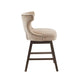 Vissari - Set of 2 -26" Beige Swivel Counter Stools with Nailhead Detailing & Dark Coffee Wood Legs