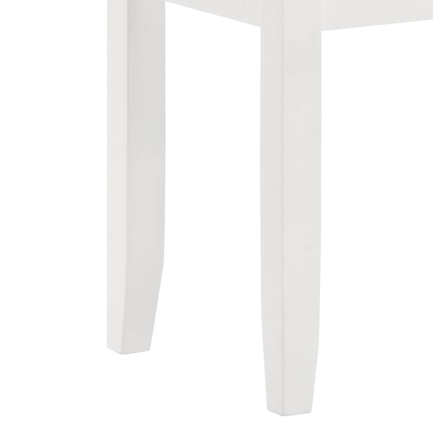 Wintrelis - Set of 2 - 20" White Vanity Stools with Padded Rectangular Upholstered Seat, Armless, Glam Style for Bedroom & Dressing Room