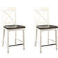 24" Tall Bar Stools (Set of 2) - Brown / White