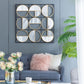 Eclectic Styling Metal Beaded Wall Mirror With Contemporary Design For Bedroom, Liveroom & Entryway