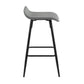 Talon - Set of 2 - 28" Grey Faux Leather Counter Stools with Black Steel Frame and Low Back