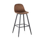 Narellan - Set of 2 - 30" Novara Velvet Bar Stools with Back & Footrest, Sturdy Metal Legs, Easy Assembly for Kitchen & Island