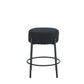 Helvett- Set of 2 -24"  Set Black Upholstered Round Bar Stools with High Resilience Foam-Tall Modern Dining Chairs for Kitchens & Bars