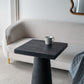 Square Side Table With Pedestal Base