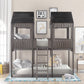 Bunk Bed With Roof, Window, Guardrail, Ladder