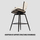 Norwich - Set of 2 - 26" Beige Suede Counter Stools with Black Metal Legs and Woven Backrest