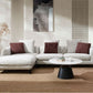 Mardi - Tweed Sectional Sofa With 3 Pillows - Maroon / Beige