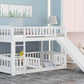Low Bunk Bed With Slide, Fence And Ladder