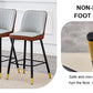 Harlow - Set of 2 - 27" Brown and Light Gray PU Bar Stools with Gold Accents and Black Metal Legs