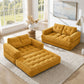 2 Seater Modular Corduroy Sofa With Chaise Lounge For Living Room